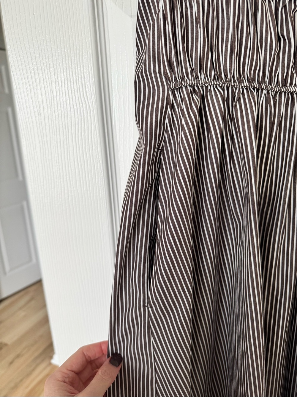 COS Striped 100% cotton Midi Dress size 4 - Picture 4 of 8
